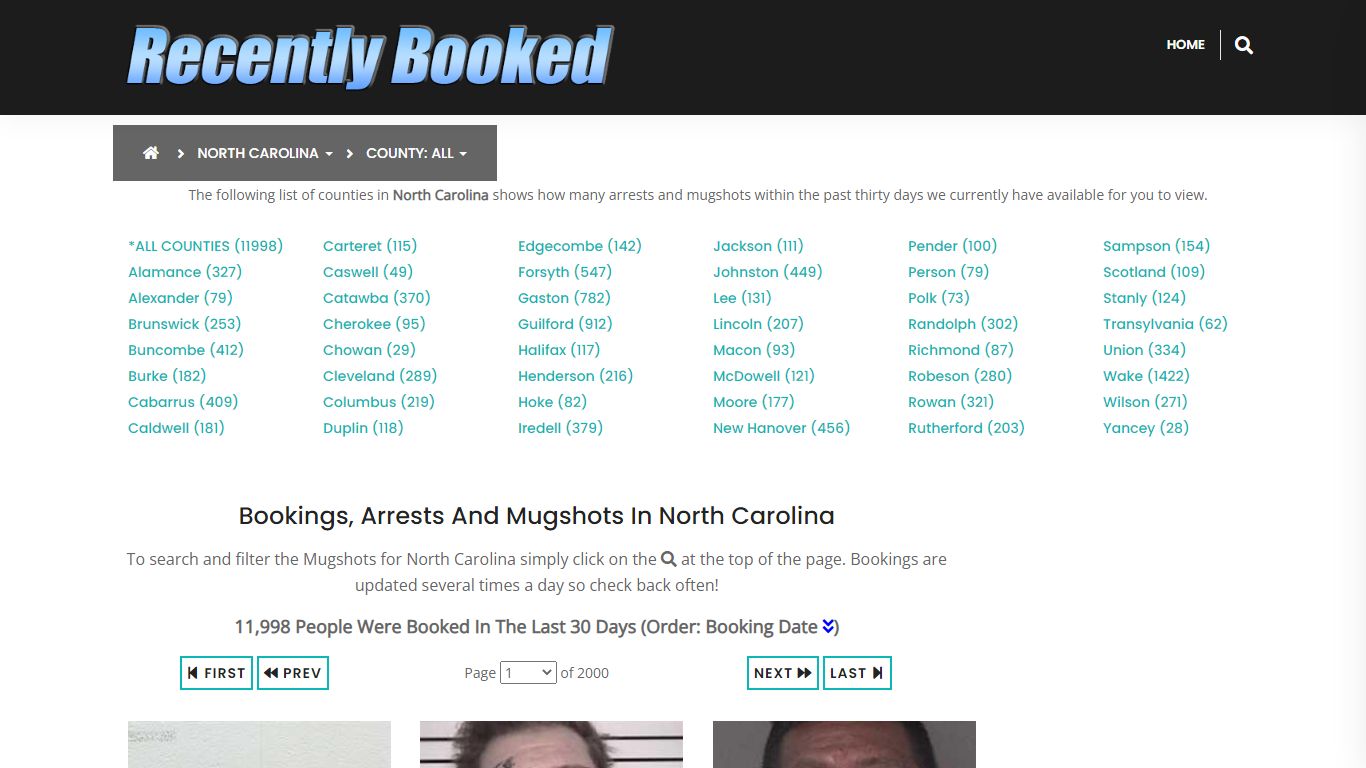 Bookings, Arrests and Mugshots in New Hanover County, North Carolina